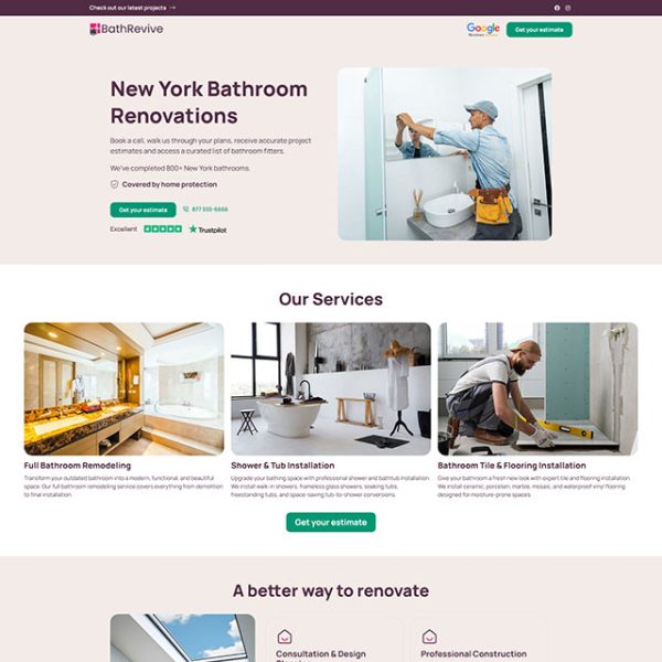 BathRevive - Bathroom Remodeling Landing Page