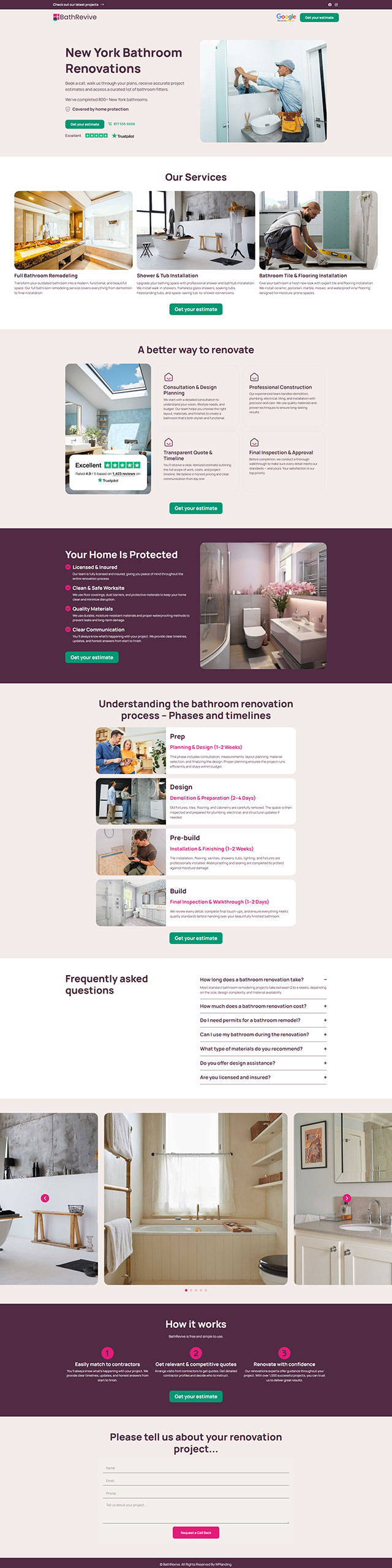 BathRevive - Bathroom Remodeling Landing Page
