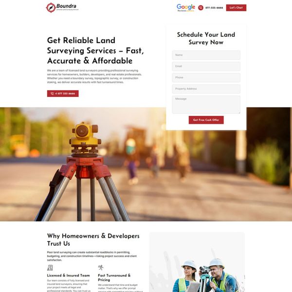 Boundra - Land Surveyor Landing Page