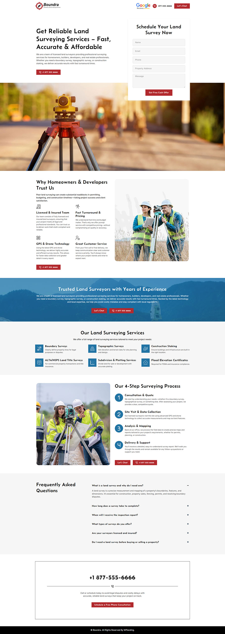 Boundra - Land Surveyor Landing Page
