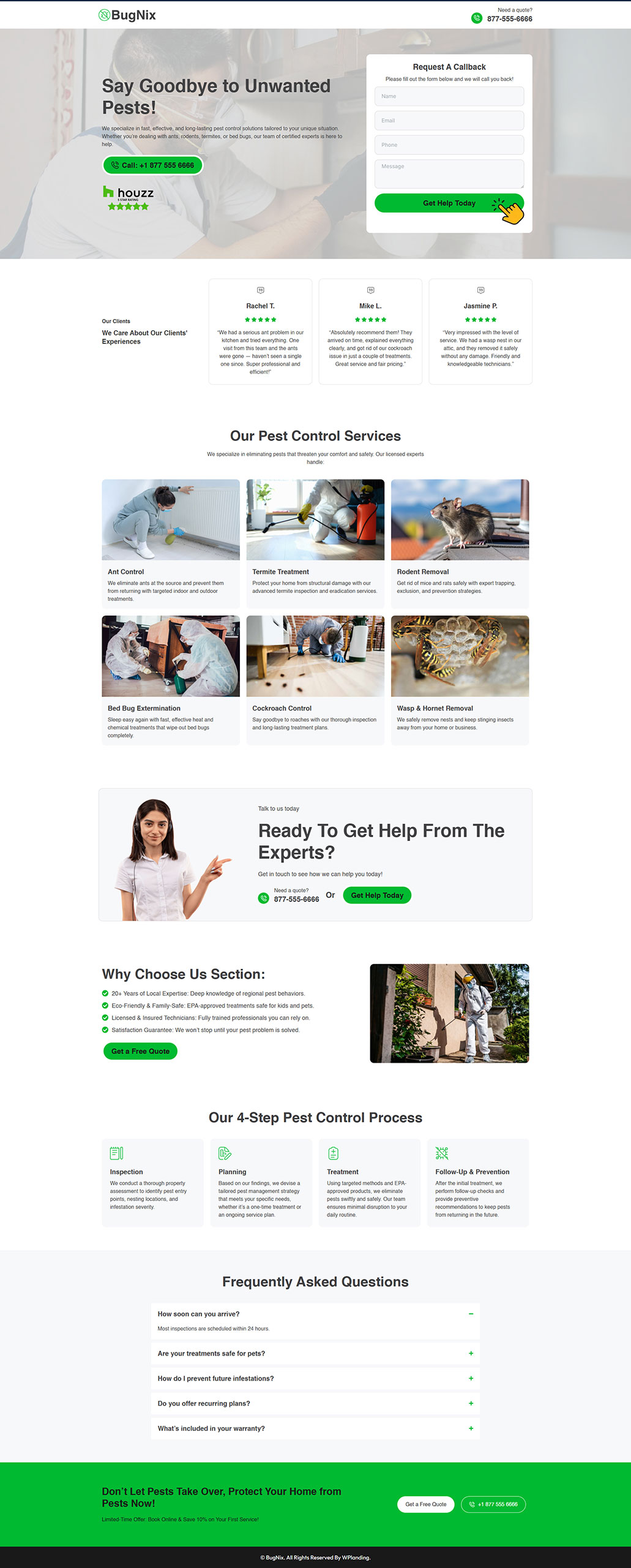 BugNix - Pest Control Landing Page