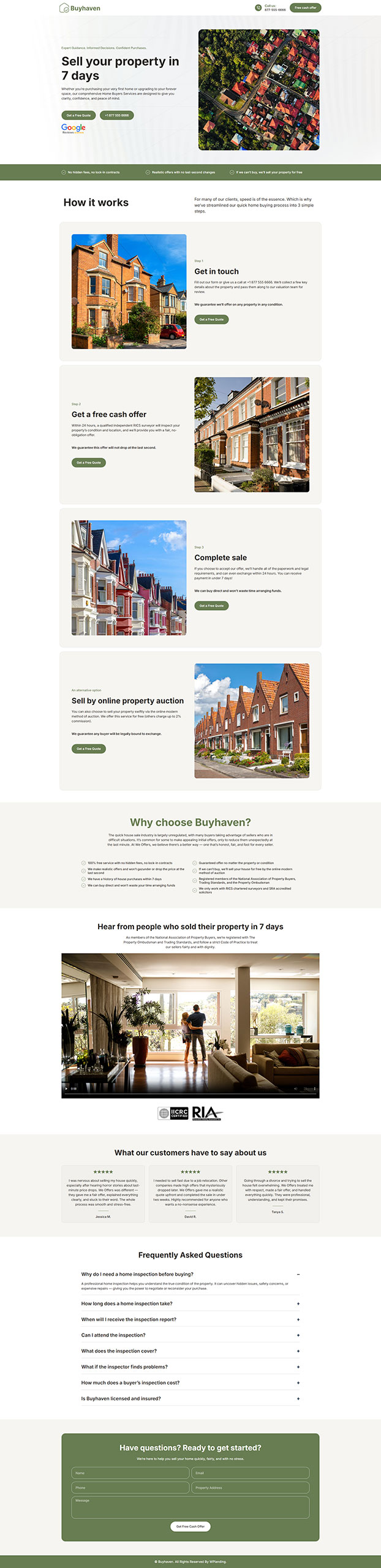 Buyhaven - Cash Home Buyer Landing Page
