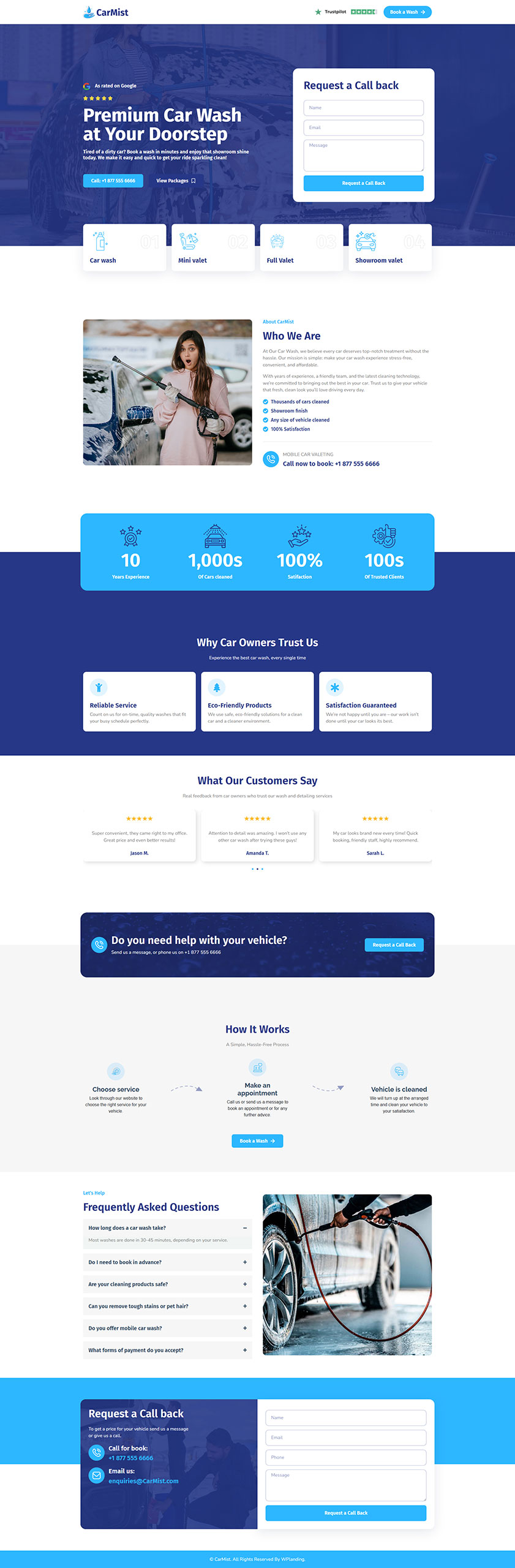 CarMist - Car Wash Landing Page