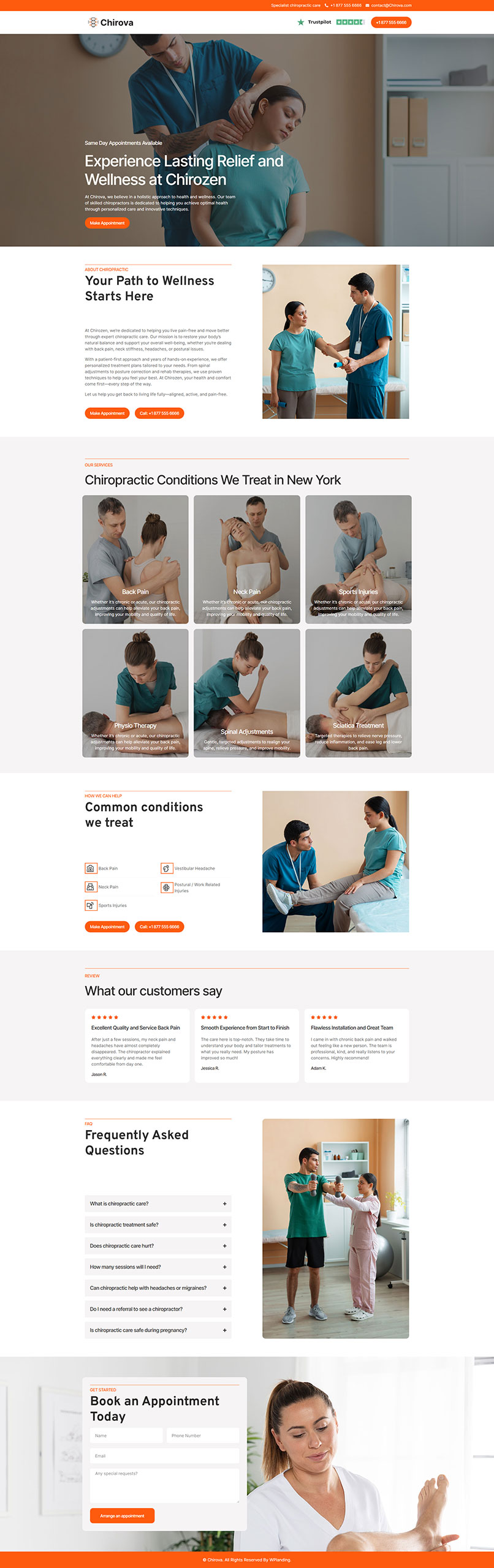 Chirova - Chiropractic Landing Page