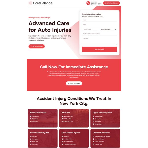 CoreBalance - Chiropractic Landing Page