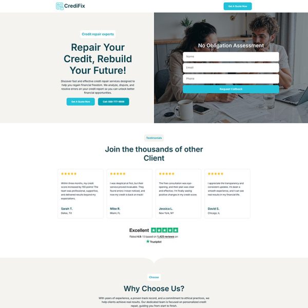 CrediFix - Credit Repair Landing Page