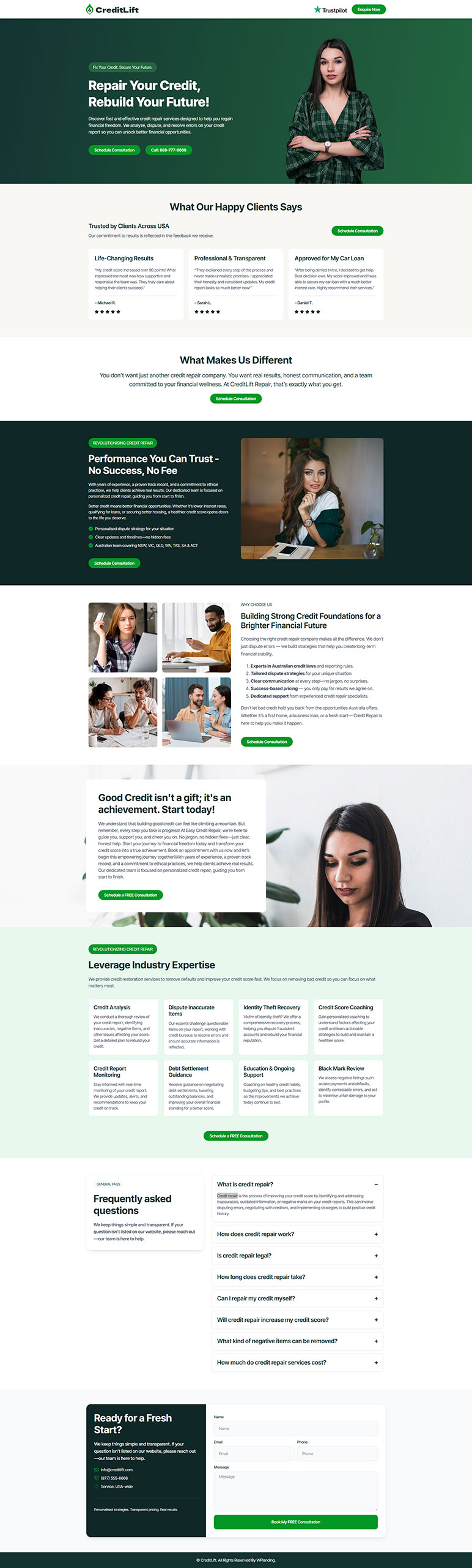 CreditLift - Credit Repair Landing Page