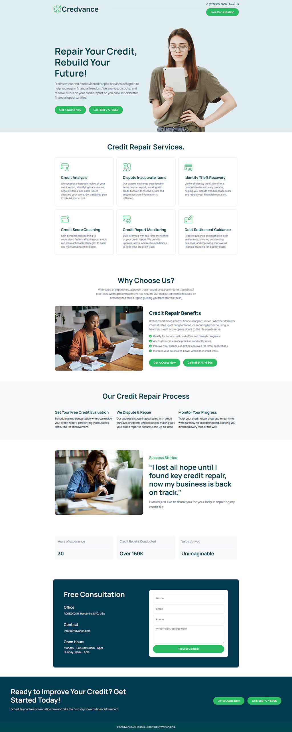 Credvance - Credit Repair Landing Page