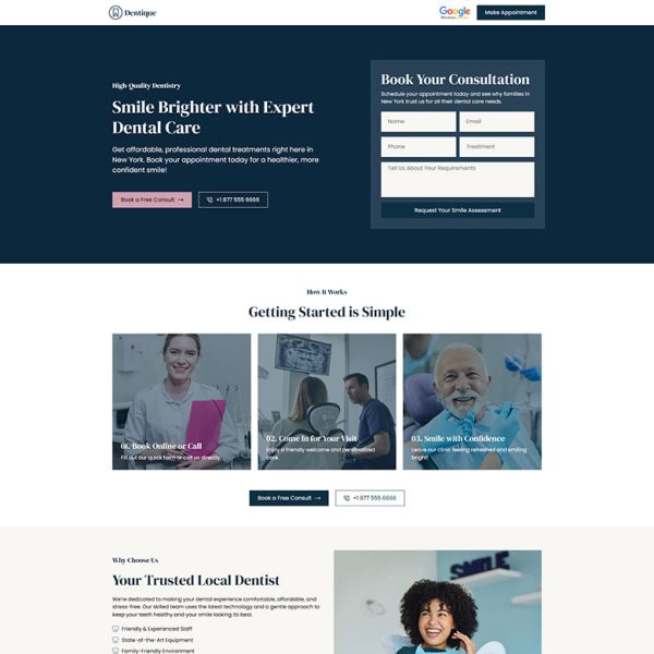 Dentique - Dental Clinic Landing Page