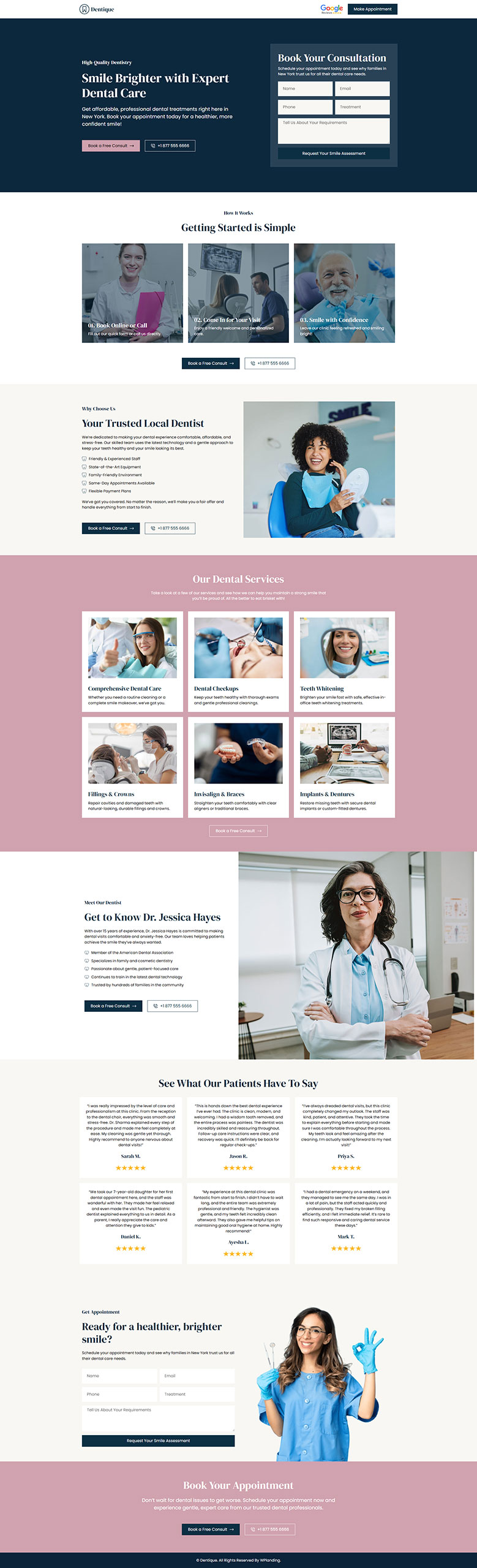 Dentique - Dental Clinic Landing Page