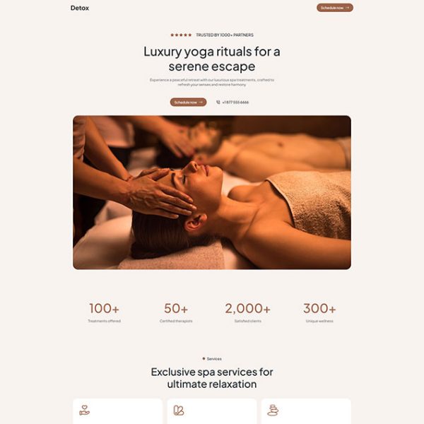 Detox - Spa Landing Page