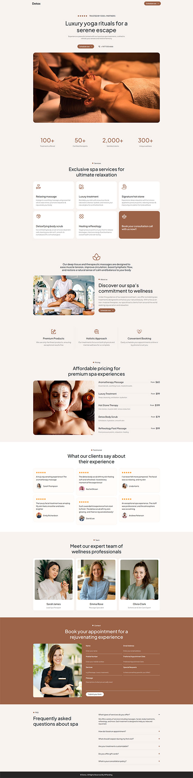 Detox - Spa Landing Page