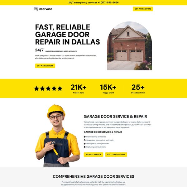 Doorvana - Garage Door Repair Landing Page
