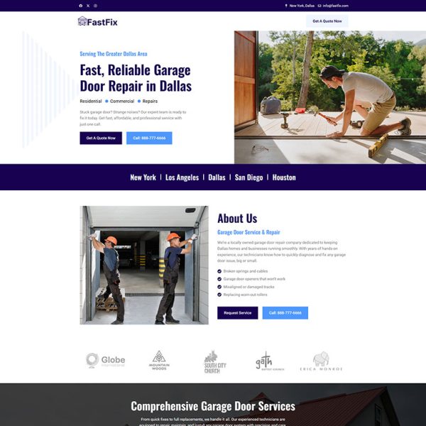 FastFix - Garage Door Repair Landing Page
