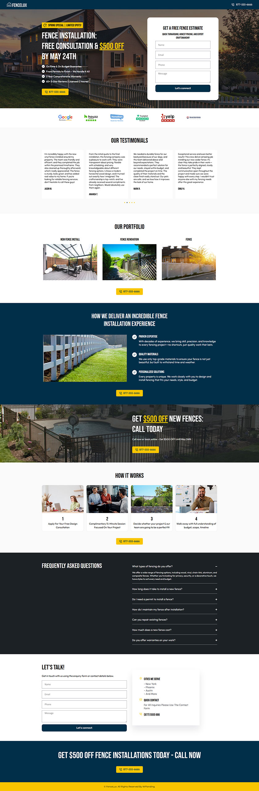 FenceLux - Fencing Landing Page