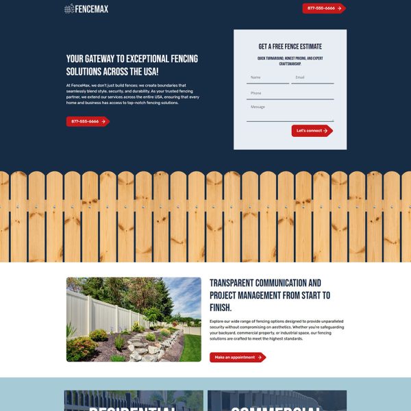 FenceMax - Fencing Landing Page