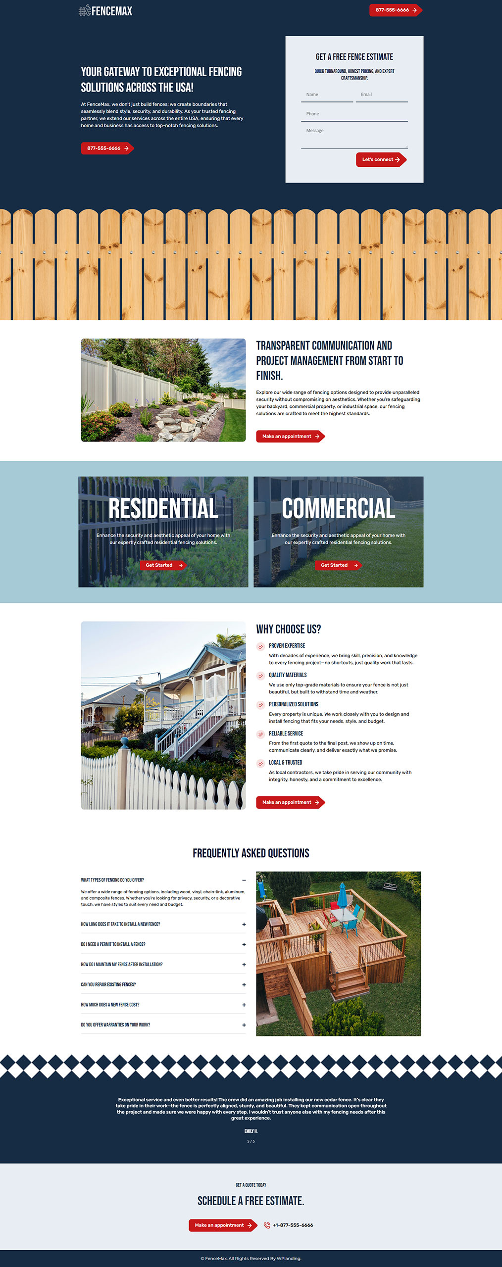FenceMax - Fencing Landing Page