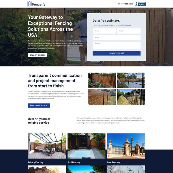 Fenceify - Fencing Landing Page