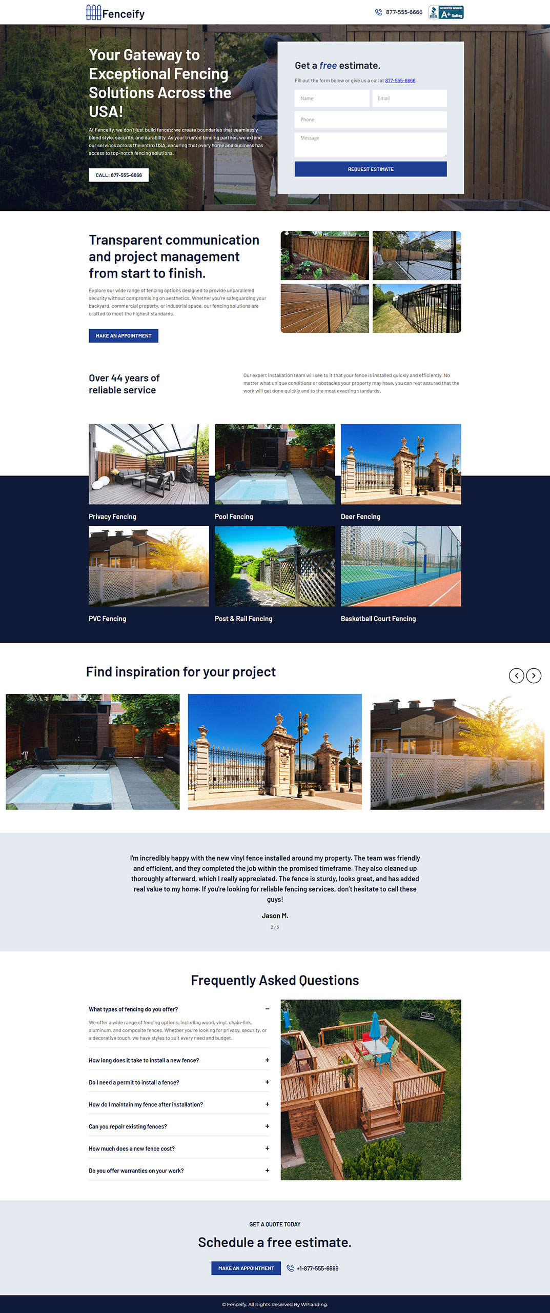 Fenceify - Fencing Landing Page