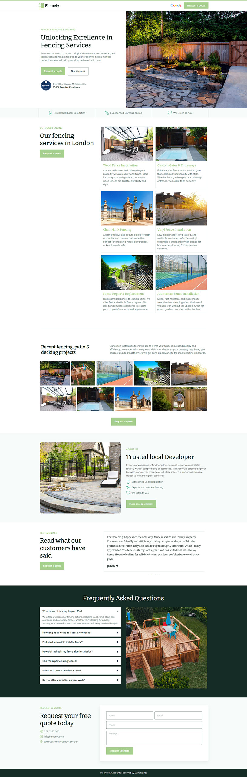 Fencely - Fencing Landing Page