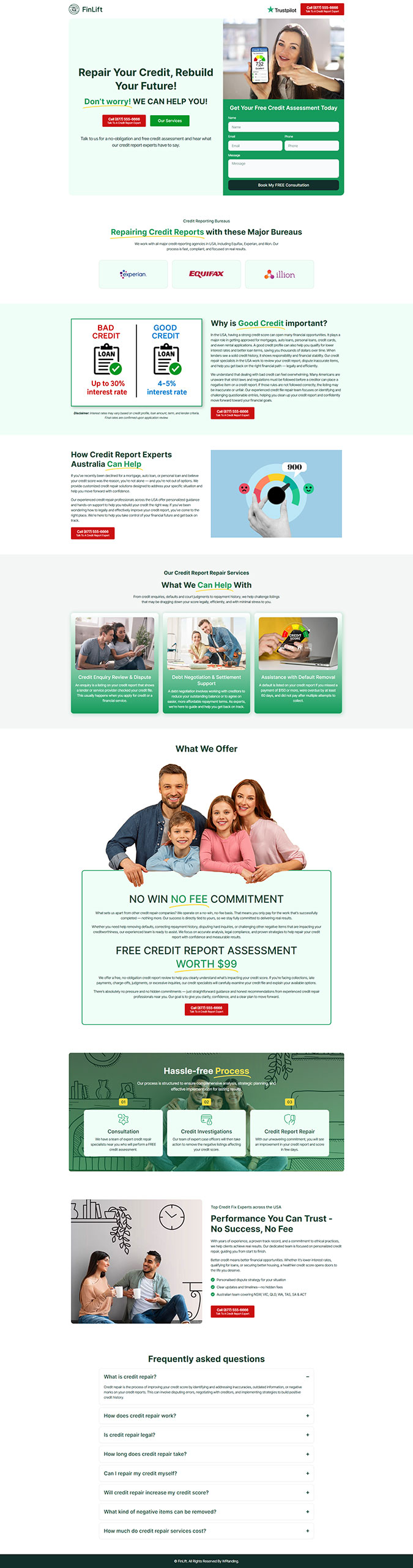 FinLift - Credit Repair Landing Page