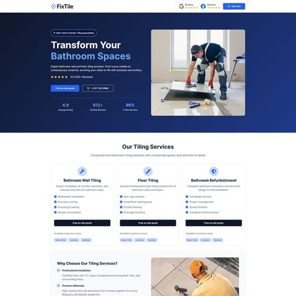 FixTile - Floor Tiles Installer Landing Page