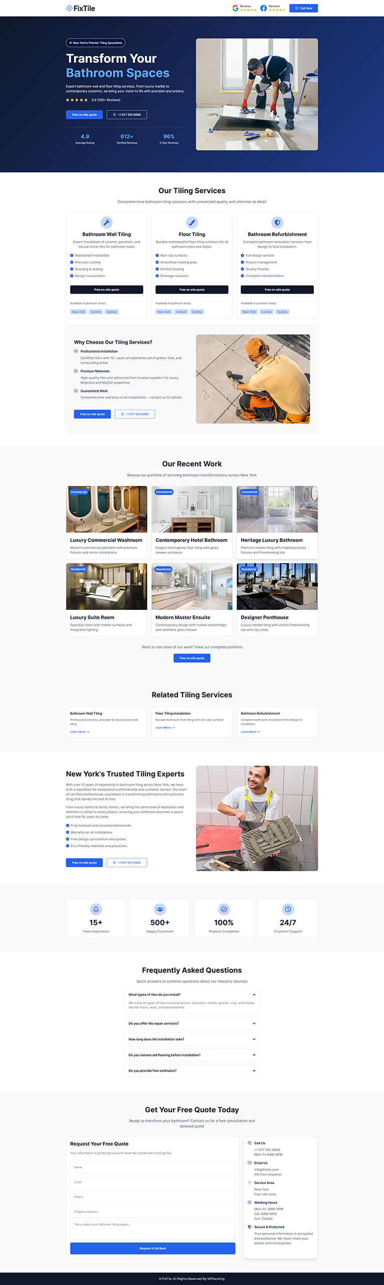 FixTile - Floor Tiles Installer Landing Page