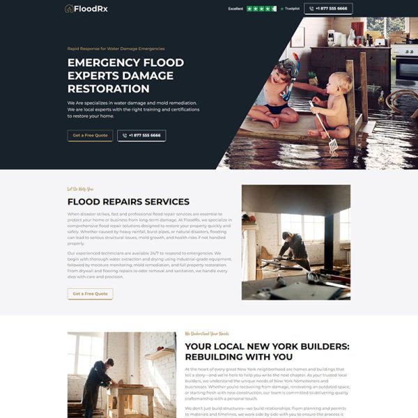 FloodRx - Water Damage Restoration Landing Page
