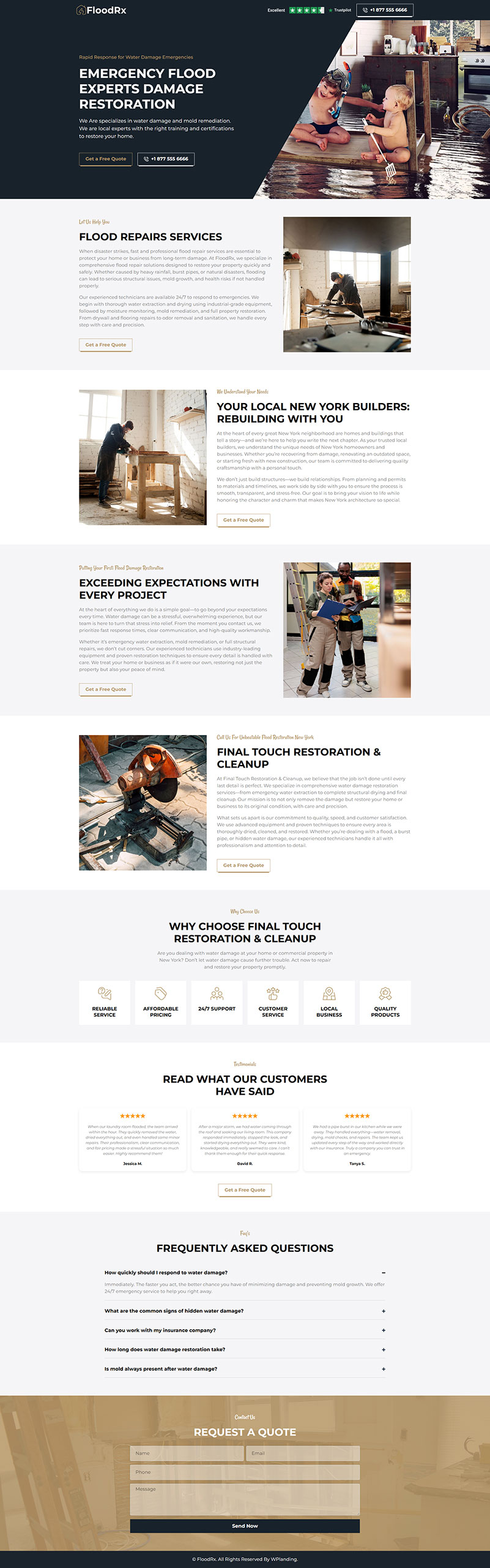 FloodRx - Water Damage Restoration Landing Page