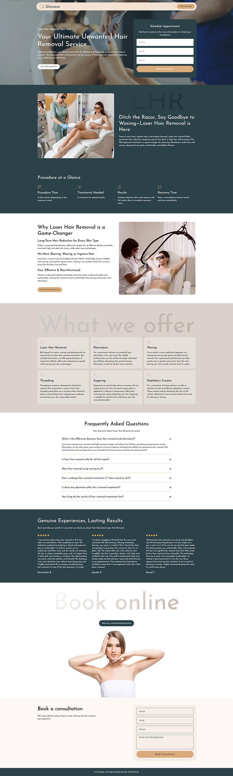 Glowase - Laser Hair Removal Landing Page