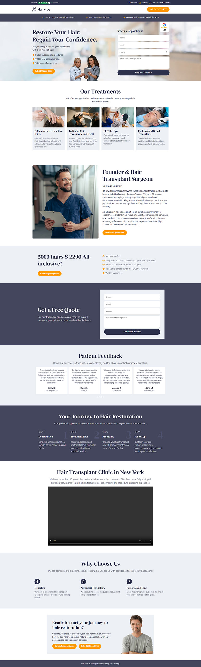 Hairvive - Hair Transplant Landing Page