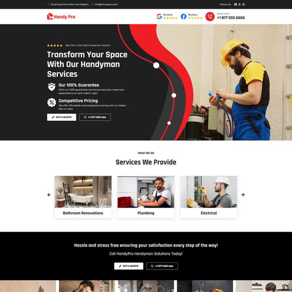 HandyPro - Handyman Landing Page