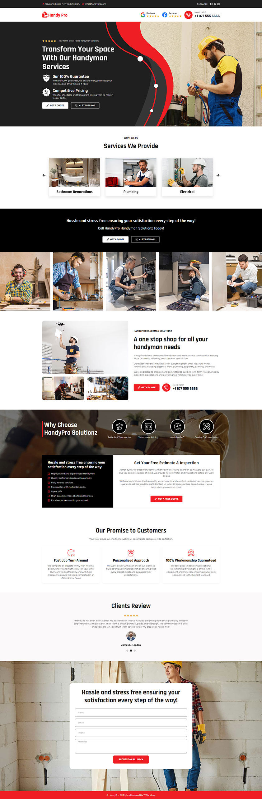 HandyPro - Handyman Landing Page