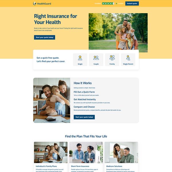 HealthGuard - Health Insurance Landing Page