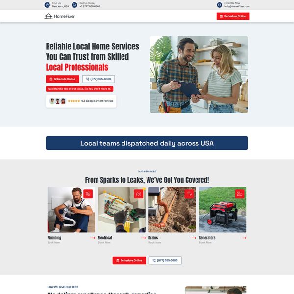 HomeFixer - Handyman Landing Page