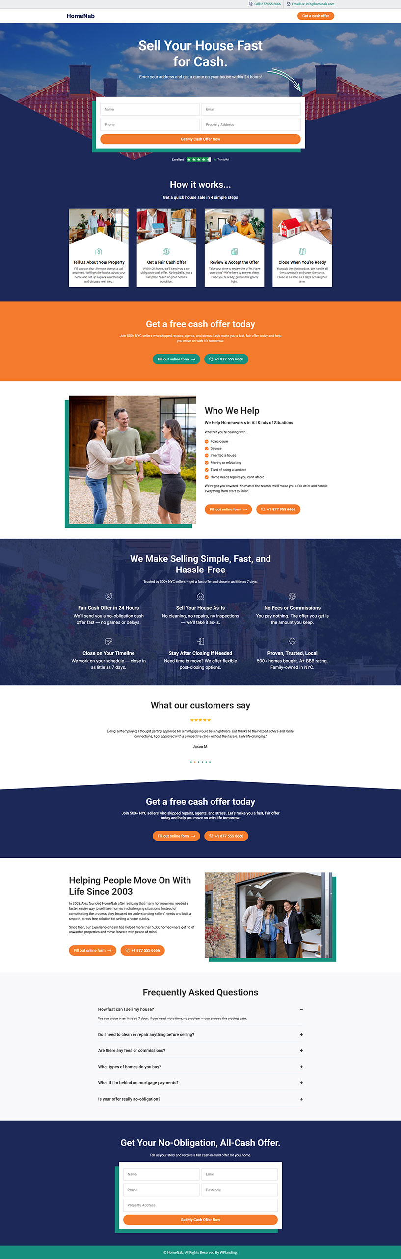 HomeNab - Cash Home Buyer Landing Page
