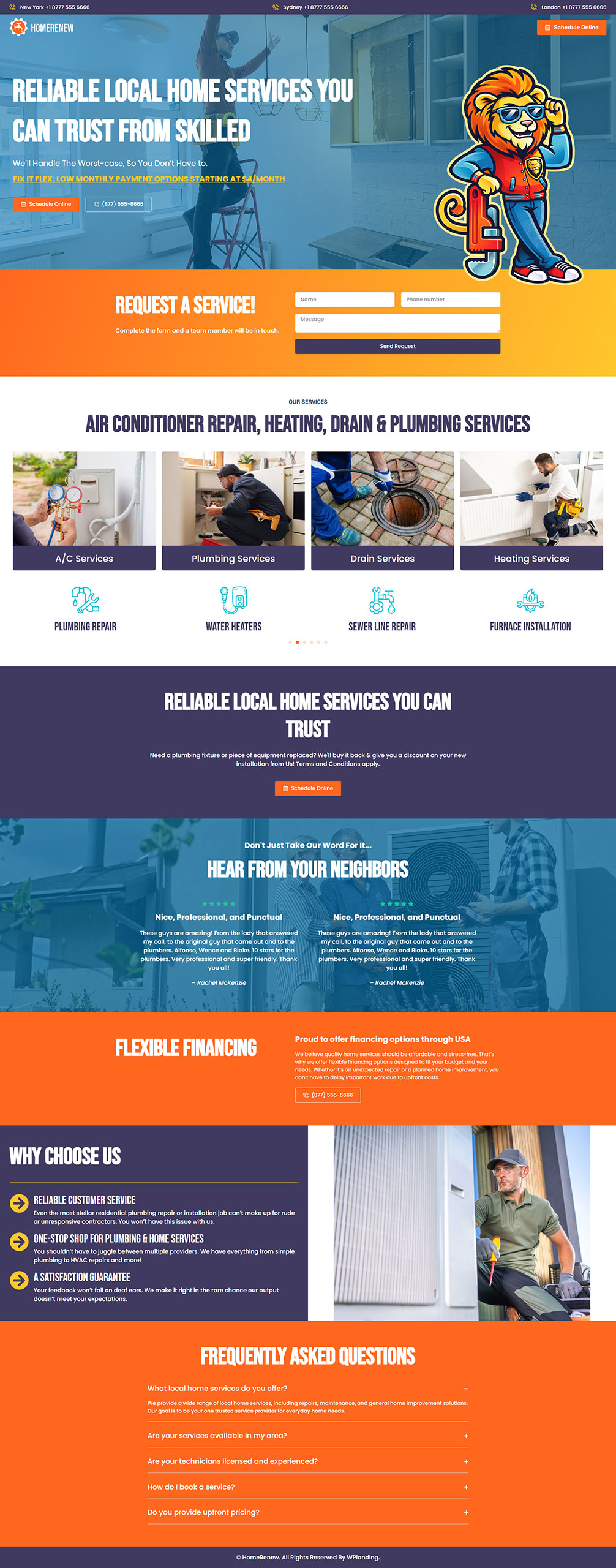 HomeRenew - Handyman Landing Page