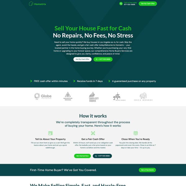 Hometrix - Cash Home Buyer Landing Page