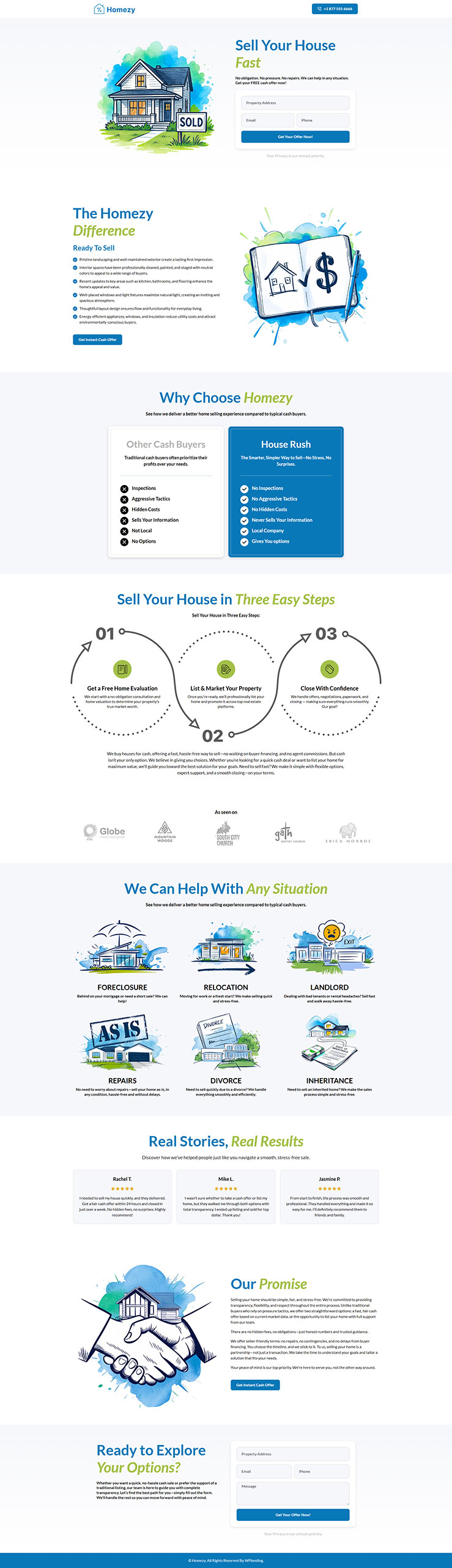 Homezy - Cash Home Buyer Landing Page