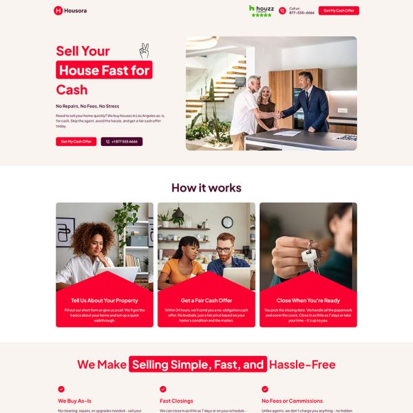 Housora - Cash Home Buyer Landing Page