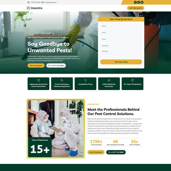 Insectra - Pest Control Landing Page