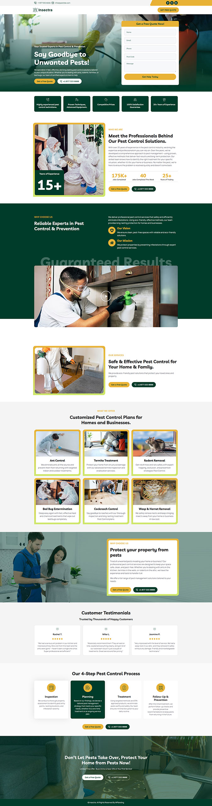 Insectra - Pest Control Landing Page