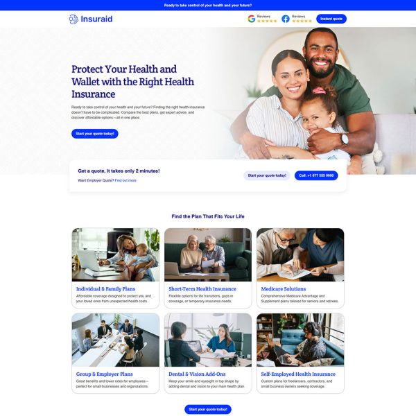Insuraid - Health Insurance Landing Page