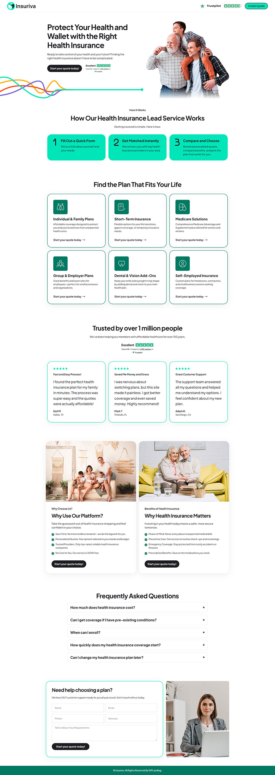Insuriva - Health Insurance Landing Page