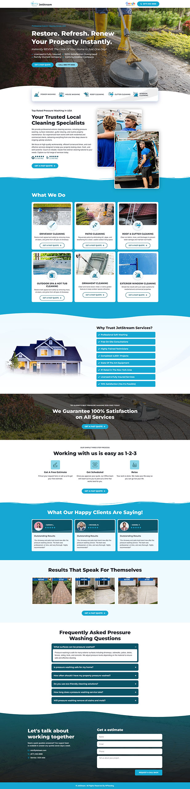 JetStream - Pressure Washing Landing Page