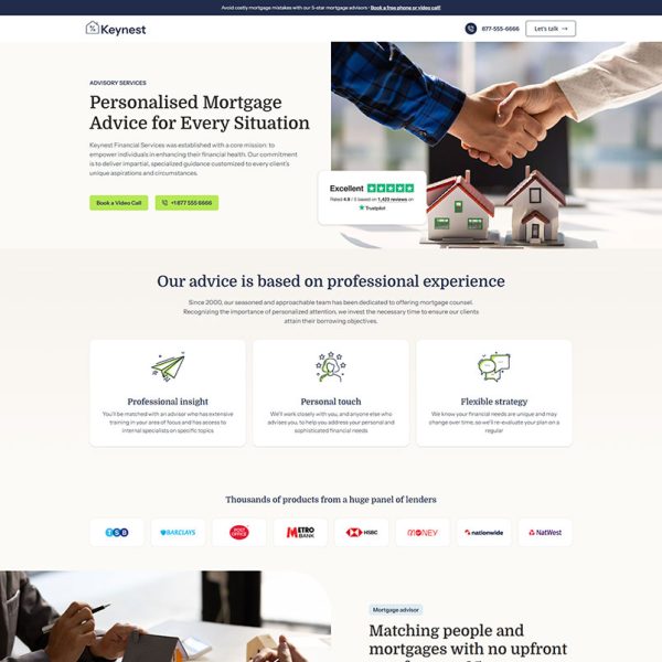 Keynest - Mortgage Advisor Landing Page