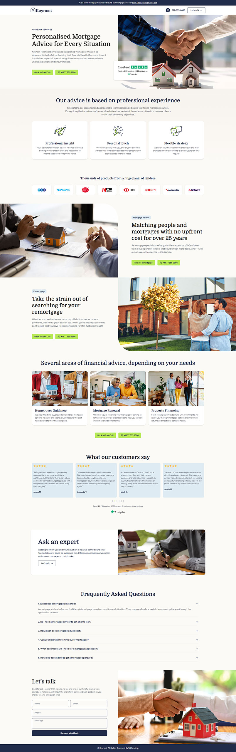Keynest - Mortgage Advisor Landing Page