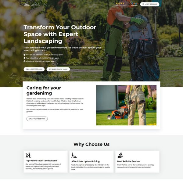 LawnLux - Landscaping Landing Page