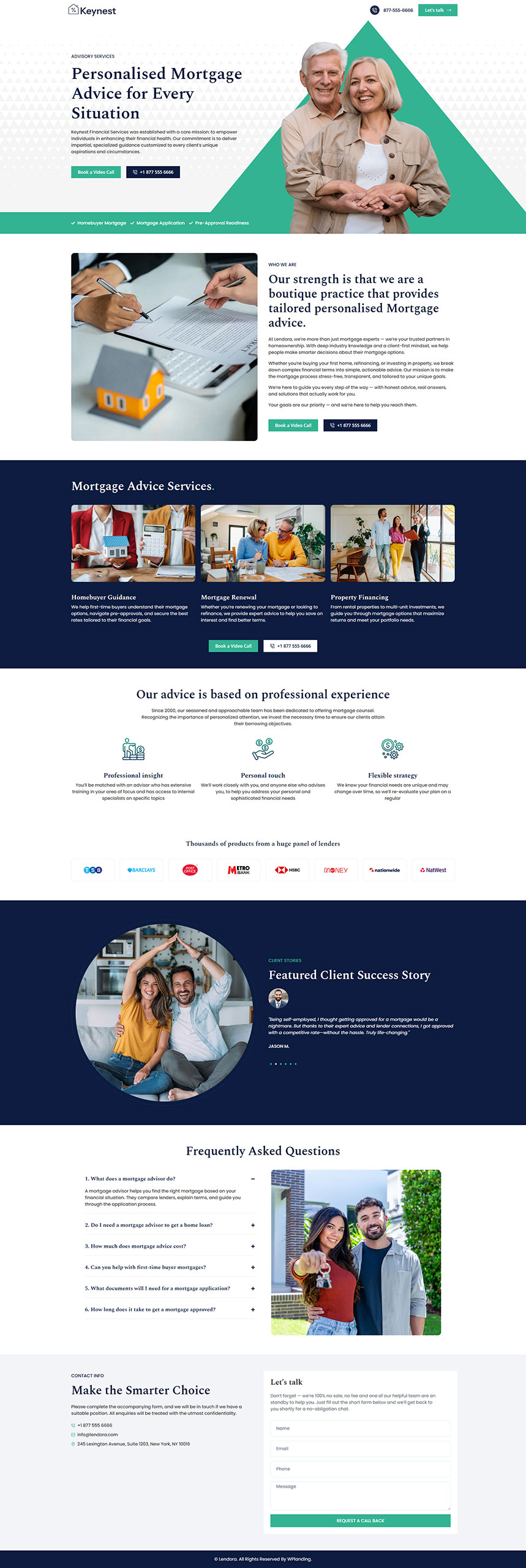 Lendora - Mortgage Advisor Landing Page