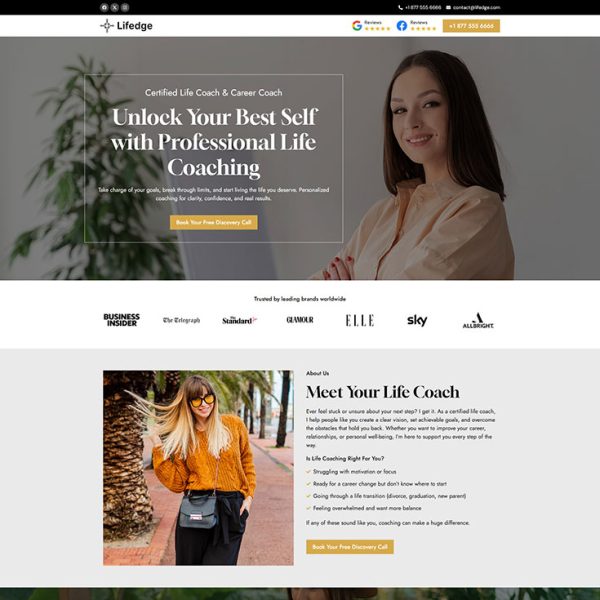 Lifedge - Life Coach Landing Page